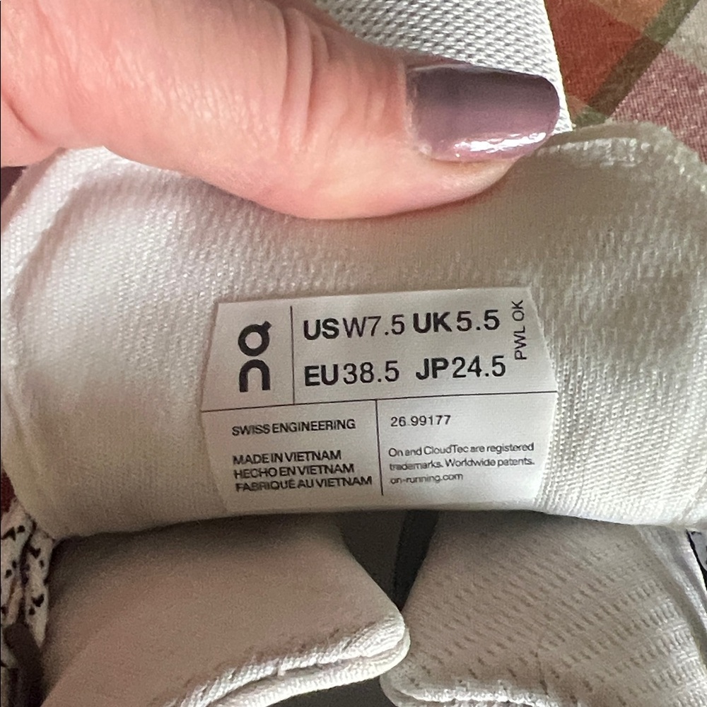 On Running White and Tan Sneakers Women’s - Picture 2 of 5